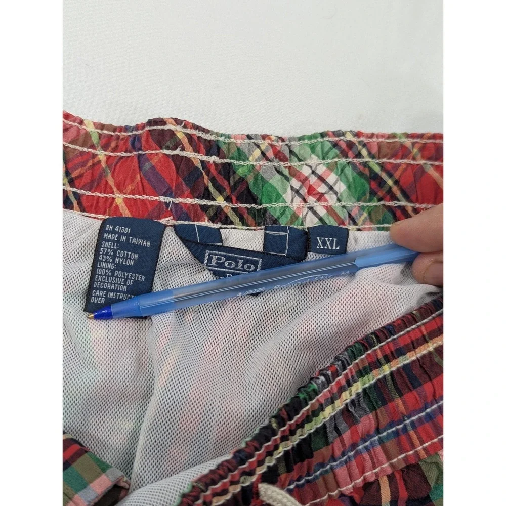 Vintage Polo Ralph Lauren Swim Trunks Mens 2XL Plaid 4